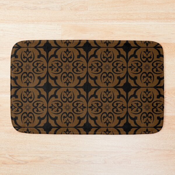 Item preview, floral  decorative design on brown background designed and sold by ErhanArt.
