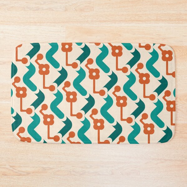 Item preview, Pipes & Circuits Geometric Pattern – Orange & Teal designed and sold by RoguePatterns.
