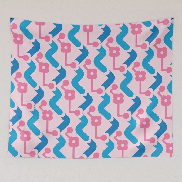 Item preview, Pipes & Circuits Geometric Pattern – Pink & Blue designed and sold by RoguePatterns.
