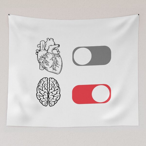Item preview, Heart - Off, Brain - On designed and sold by NerdyFancies.