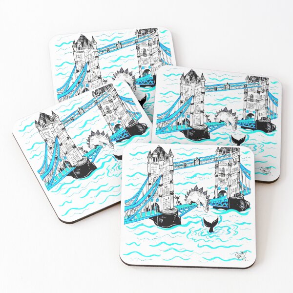 Item preview, London Tower Bridge Dinosaur Stegosaurus  designed and sold by ArtByShannon.