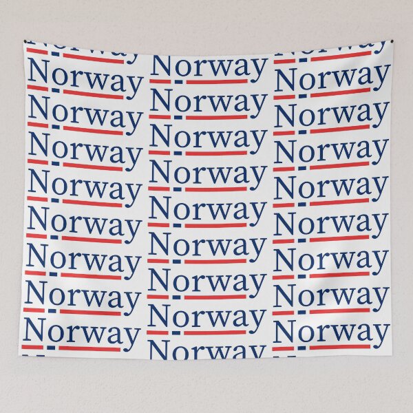 Item preview, Norway Souvenir Emblem badge with partial flag design designed and sold by LouiseFranksArt.