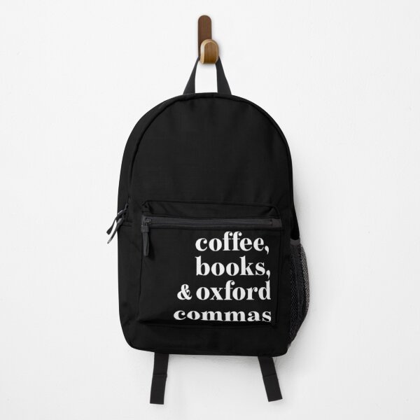 Item preview, Coffee, Books, and Oxford Commas in Black and White designed and sold by neopop.