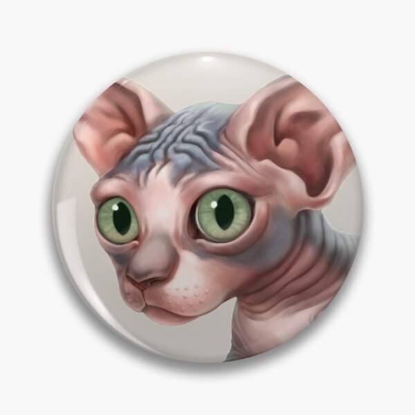Cat-a-clysm: Sphynx kitten - Classic Pin Button