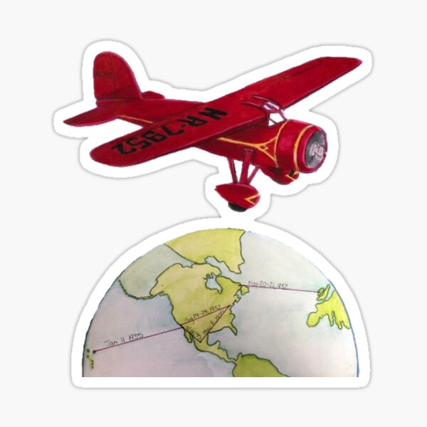 Item preview, Amelia Earhart - Solo Flight Across the Atlantic illustration designed and sold by evanc52.