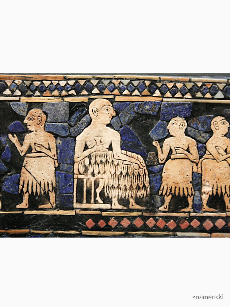 Enthroned Sumerian king of Ur, possibly Ur-Pabilsag, with attendants. Standard of Ur, c. 2600 BC. by znamenski