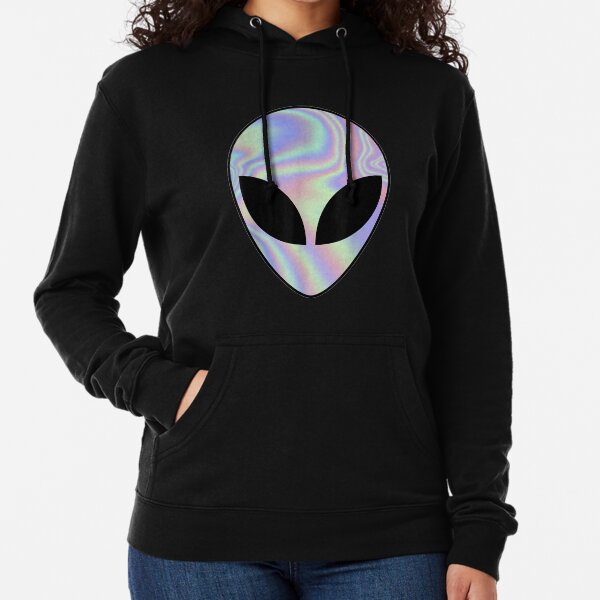 Alien Head Colorful Alien Rave Lightweight Hoodie