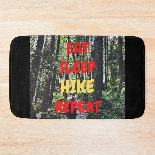 Item preview, Eat Sleep Hike Repeat Woods en negro designed and sold by LuckyKermit.