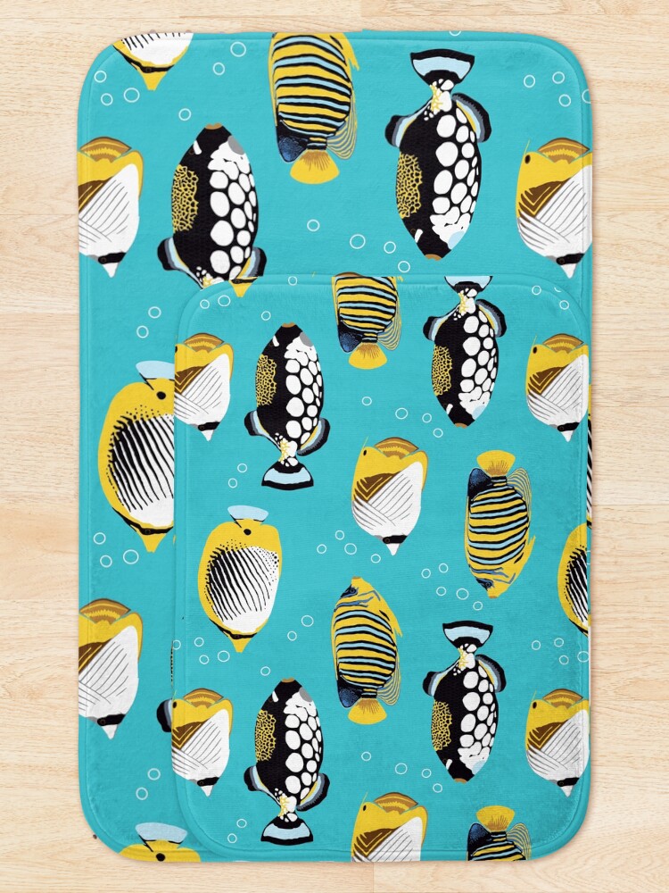 Alternate view of Tropical Fish in water Bath Mat