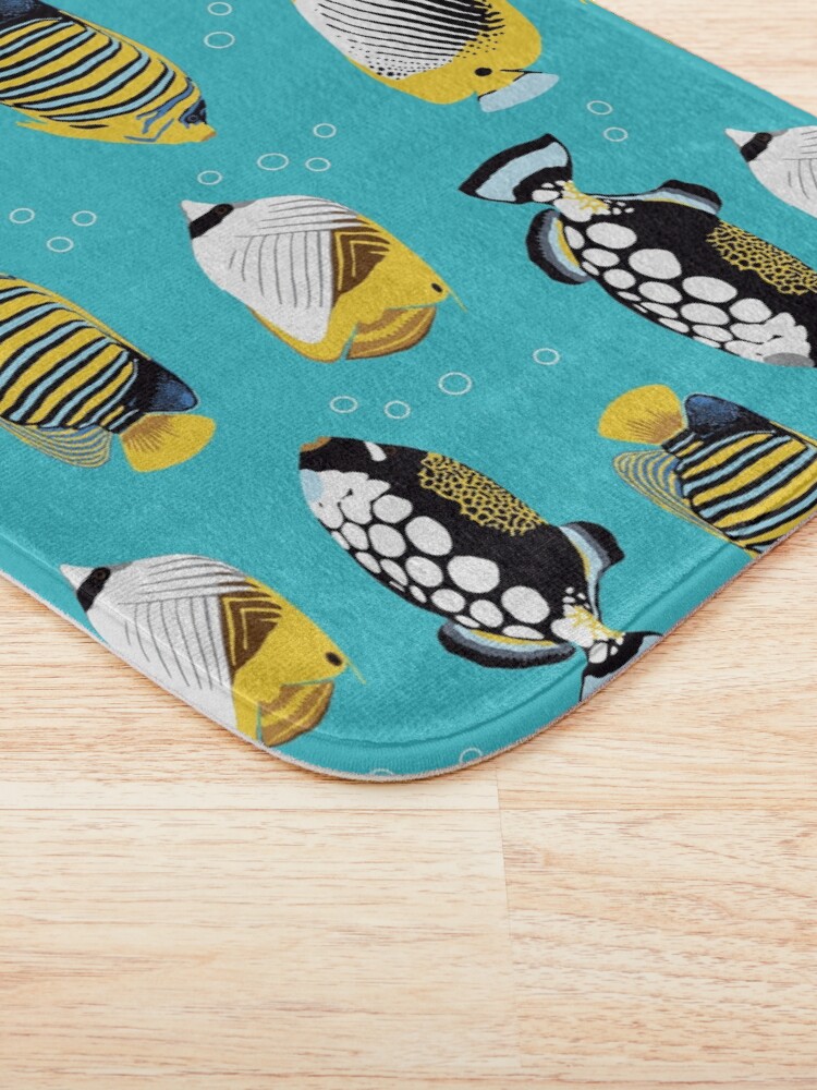 Alternate view of Tropical Fish in water Bath Mat