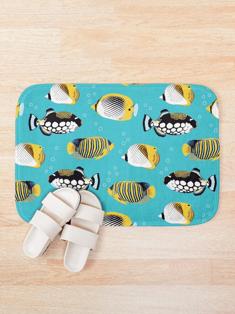 Alternate view of Tropical Fish in water Bath Mat