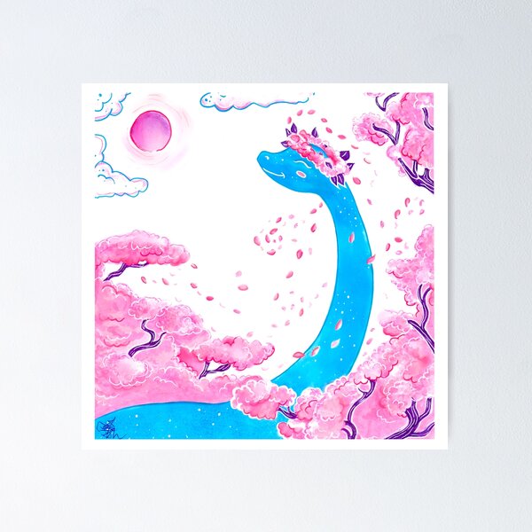 Item preview, Dinosaur In Bloom Spring Cherry Blossoms designed and sold by ArtByShannon.