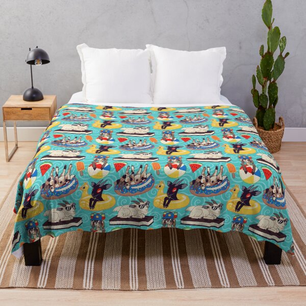 Floaty Goats Throw Blanket