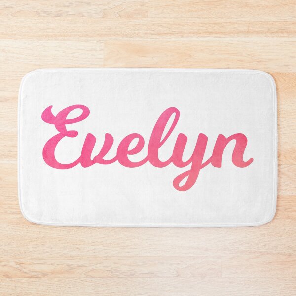Item preview, Evelyn girls name pink watercolor type design designed and sold by ComicKitsch.