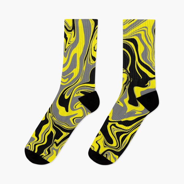 Item preview, Yellow Grey and Black Marble Abstract Melt designed and sold by WildNClassyFun.