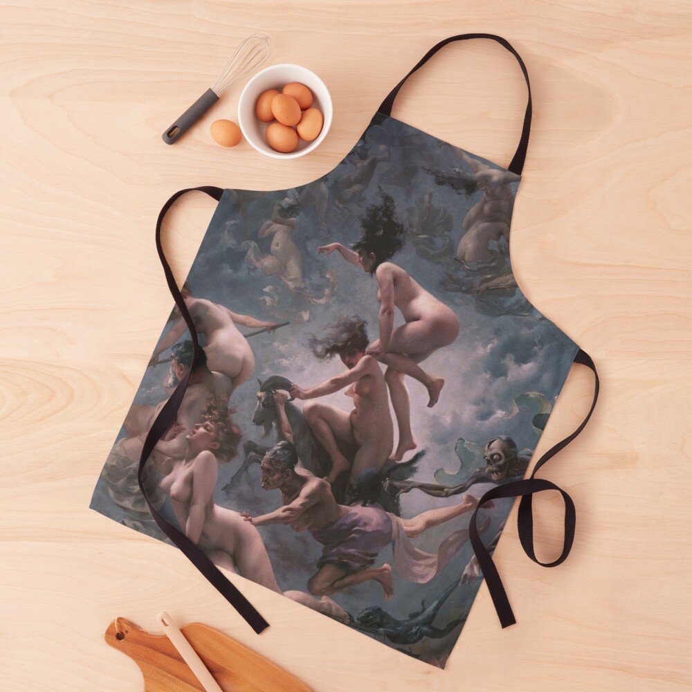 Witches Going To Their Sabbath,  ur,apron_realistic_flatlay,square,1000x1000