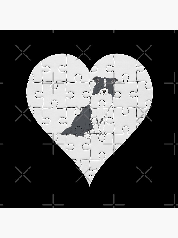 Border Collie Heart Jigsaw Pieces Design - Border Collie by dog-gifts