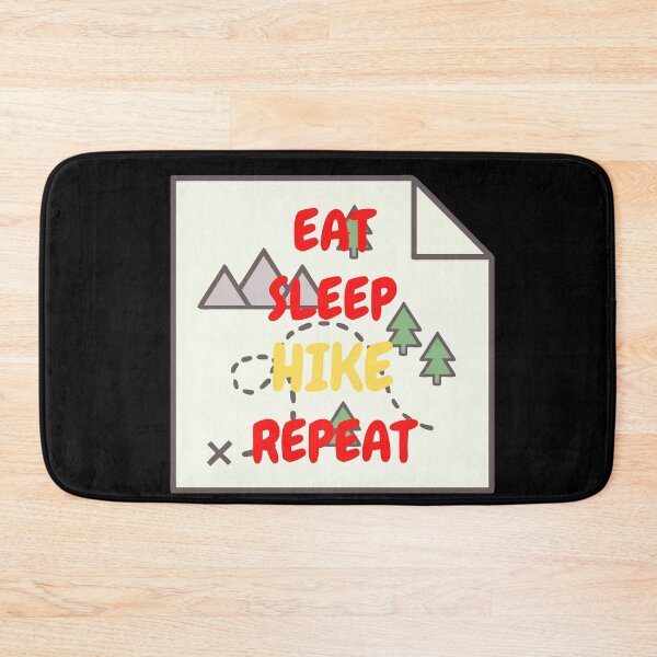 Item preview, Eat Sleep Hike Repeat Map In Black designed and sold by LuckyKermit.