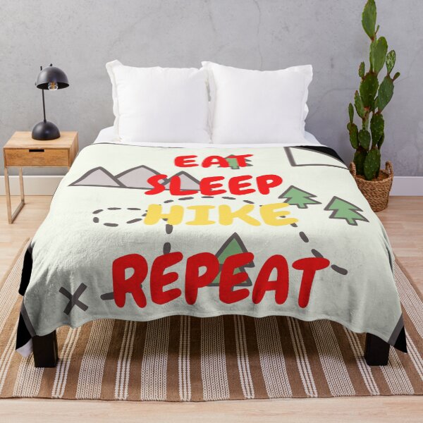 Item preview, Eat Sleep Hike Repeat Map In Black designed and sold by LuckyKermit.