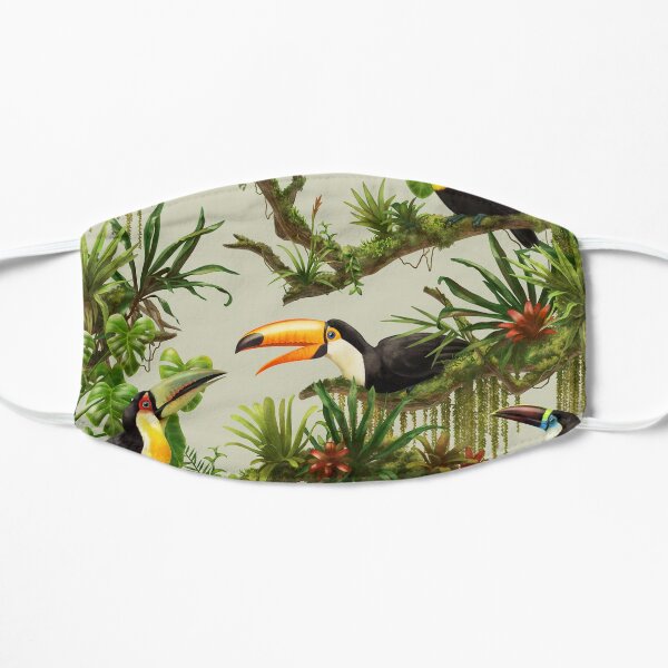 Toucans and bromeliads - canvas background Flat Mask