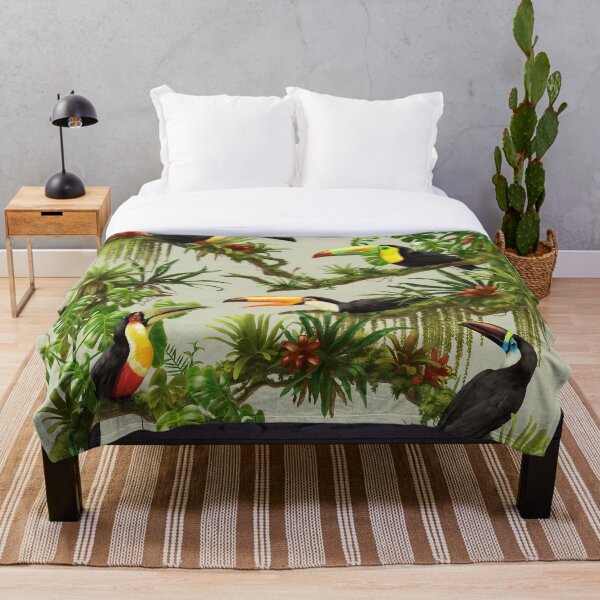 Item preview, Toucans and bromeliads - canvas background designed and sold by Iker Paz Studio.