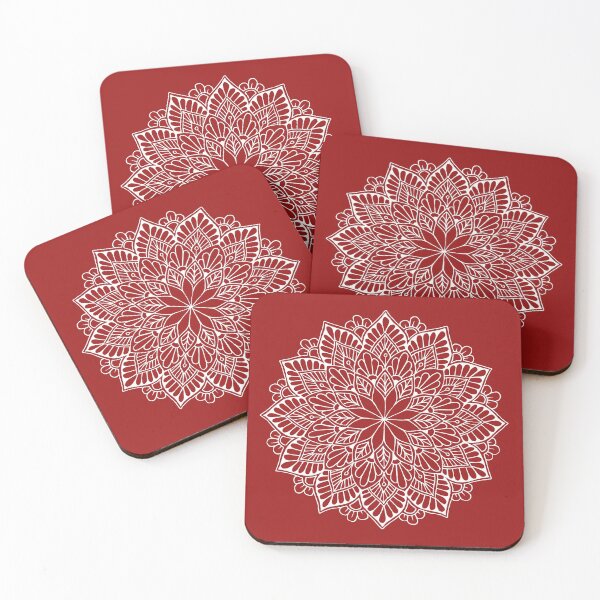 Item preview, White and red mandala, in Christmas colors designed and sold by floranelvd.