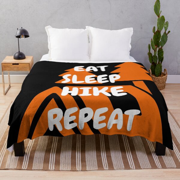 Item preview, Eat Sleep Hike Repeat Mountain Hut In Black designed and sold by LuckyKermit.