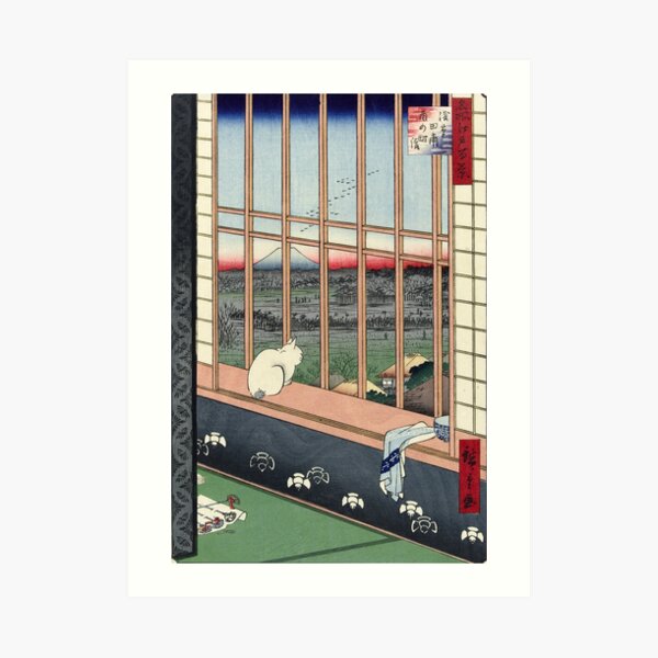 Utagawa Hiroshige Japanese Woodblock Cat Print Art Print