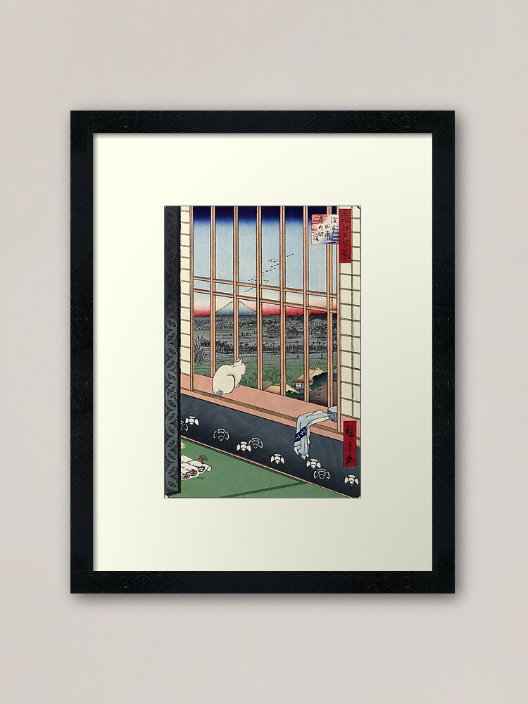 Thumbnail 2 of 7, Framed Art Print, Utagawa Hiroshige Japanese Woodblock Cat Print designed and sold by fineearth.