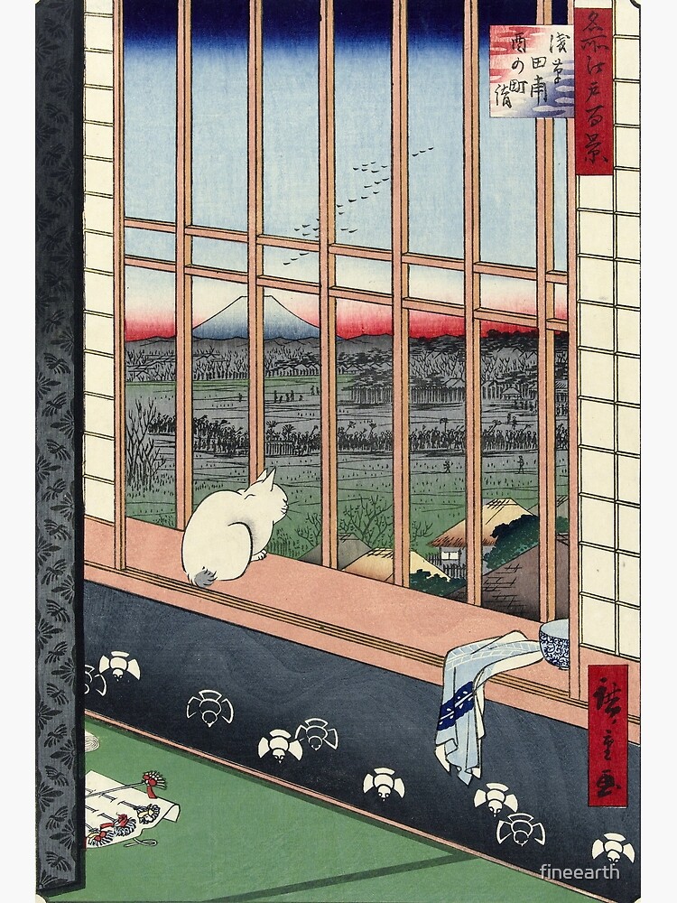 Thumbnail 7 of 7, Framed Art Print, Utagawa Hiroshige Japanese Woodblock Cat Print designed and sold by fineearth.