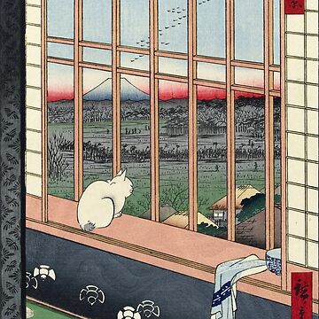 Artwork thumbnail, Utagawa Hiroshige Japanese Woodblock Cat Print by Vintage Wall Art