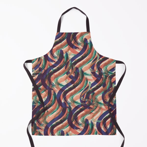 Item preview, Abstract brush strokes pattern violet orange green designed and sold by Nadezda Kravcenko.