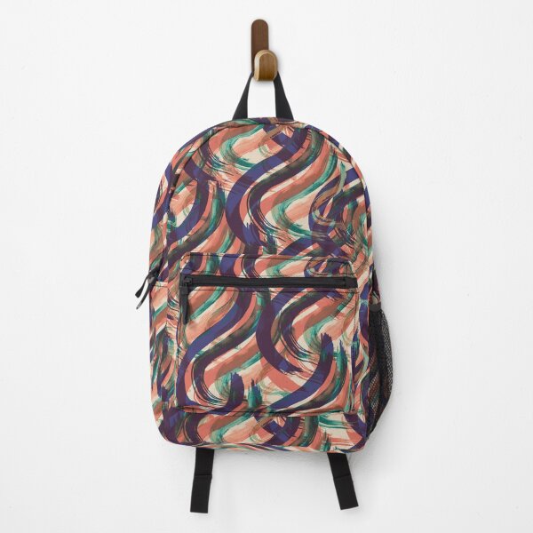 Item preview, Abstract brush strokes pattern violet orange green designed and sold by Nadezda Kravcenko.