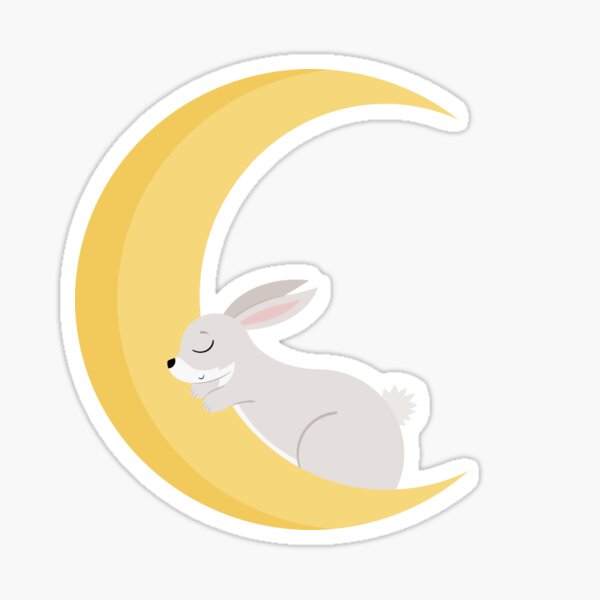 Lapin Lune Sticker