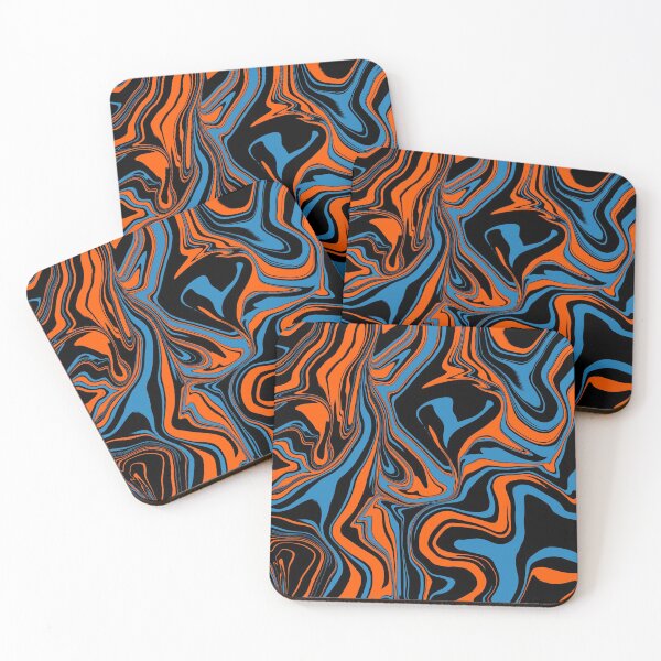 Item preview, Blue Orange and Black Abstract Marble designed and sold by WildNClassyFun.