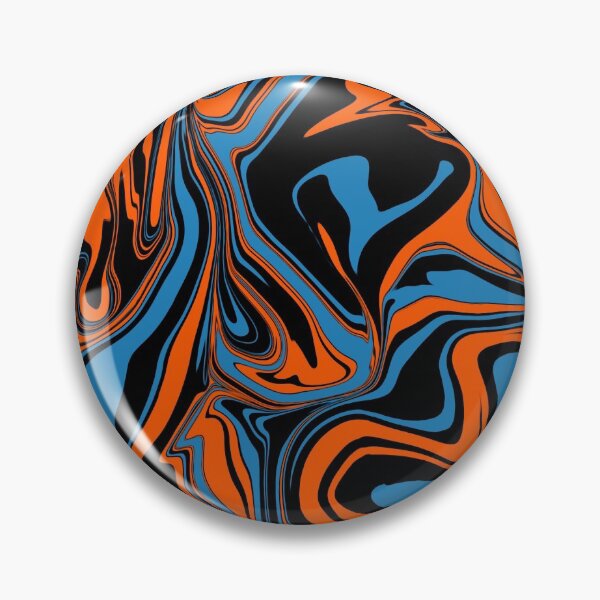 Item preview, Mármol abstracto azul naranja y negro designed and sold by WildNClassyFun.