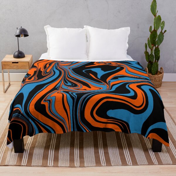 Item preview, Blue Orange and Black Abstract Marble designed and sold by WildNClassyFun.