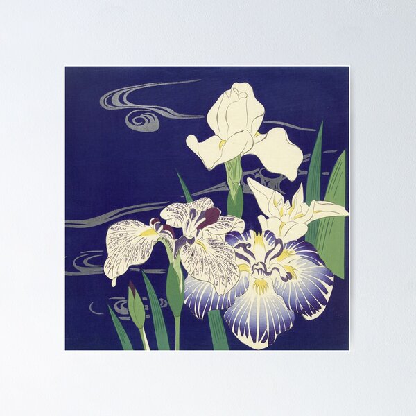 Item preview, Irises byTsukioka Kôgyo Japanese Woodcut designed and sold by Vintage Wall Art.