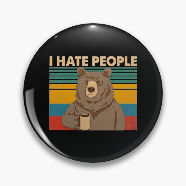Item preview, I Hate People Funny Bear Drinking Coffee Vintage designed and sold by AwesomeTees1996.