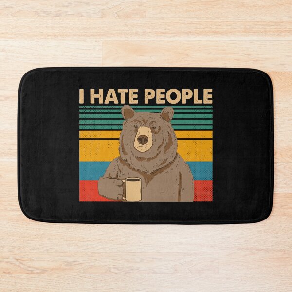 Item preview, I Hate People Funny Bear Drinking Coffee Vintage designed and sold by AwesomeTees1996.