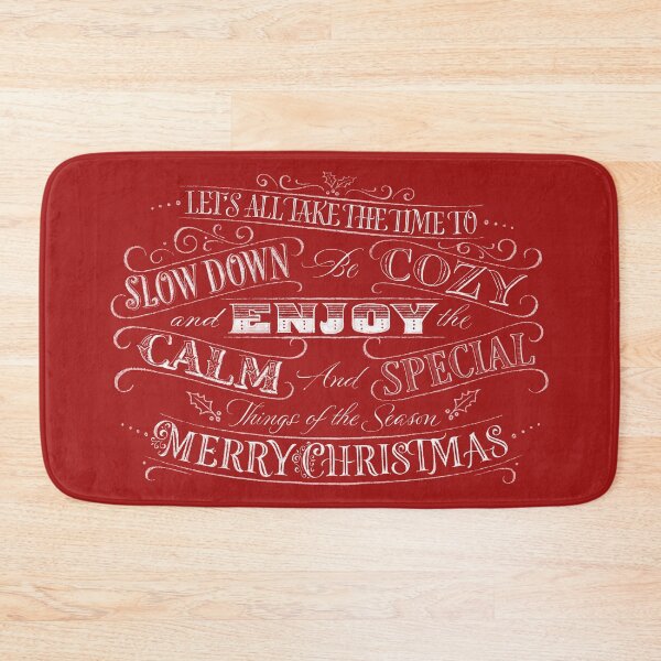 Item preview, Calm + Cozy - Merry Christmas Calligraphy on Red designed and sold by 26-Characters.