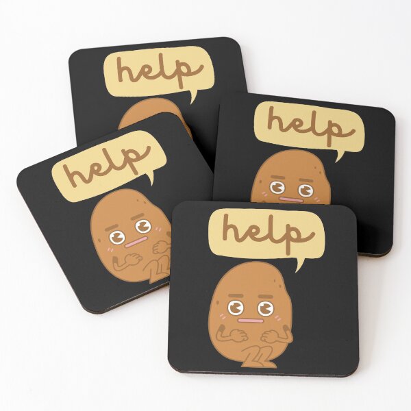 Item preview, Scared potato saying 'help' designed and sold by campfiredesigns.