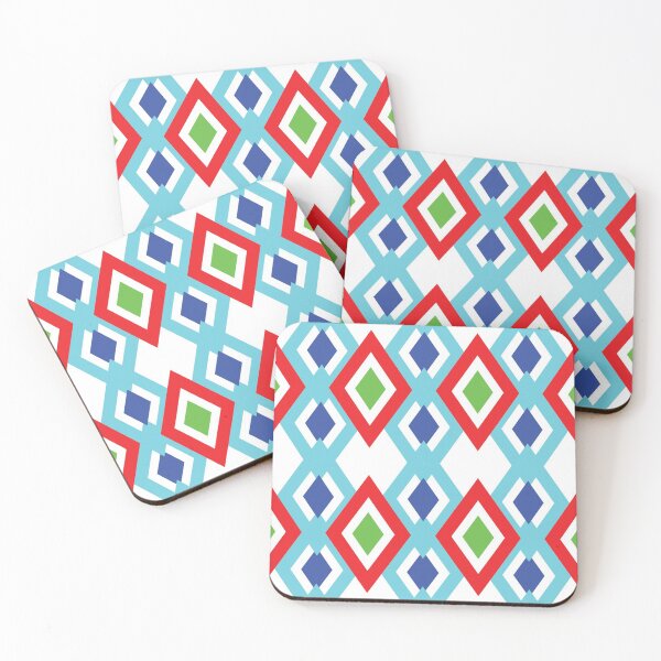 Item preview, Geo Diamonds Pattern - Blue Red Green designed and sold by galleasstudio.