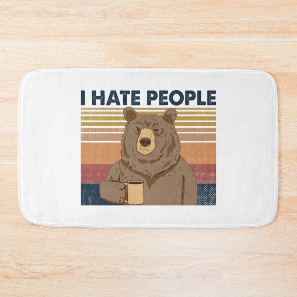 Item preview, I Hate People Funny Bear Drinking Coffee Vintage designed and sold by AwesomeTees1996.