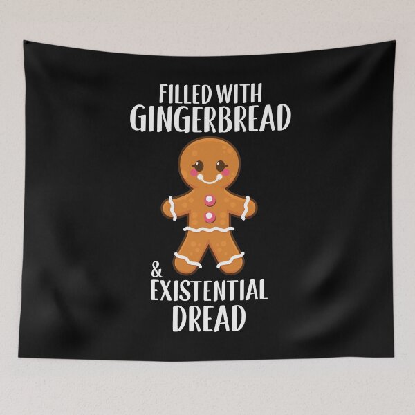 Item preview, Christmas Sarcastic Gingerbread Existential Dread print designed and sold by jakehughes2015.