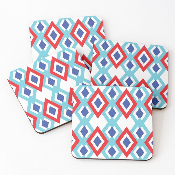 Item preview, Geo Diamonds Pattern - Blue Red designed and sold by galleasstudio.