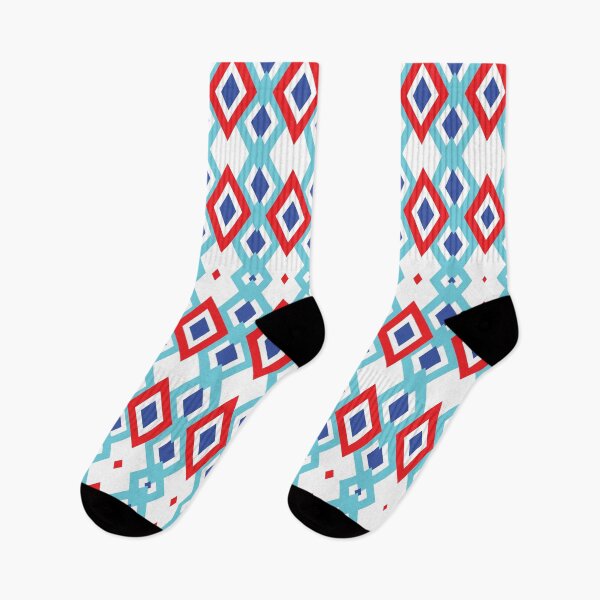Item preview, Geo Diamonds Pattern - Blue Red designed and sold by galleasstudio.