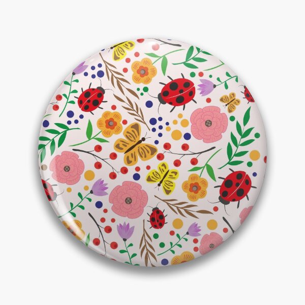 Item preview, Ladybugs Butterflies And Flowers Insect Pattern Love Ladybug Gear designed and sold by DynamicDesign.