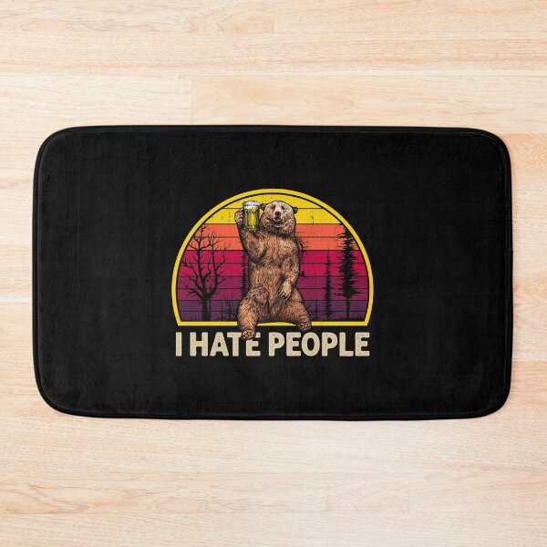 Item preview, I Hate People Funny Bear Drinking Beer Vintage designed and sold by AwesomeTees1996.