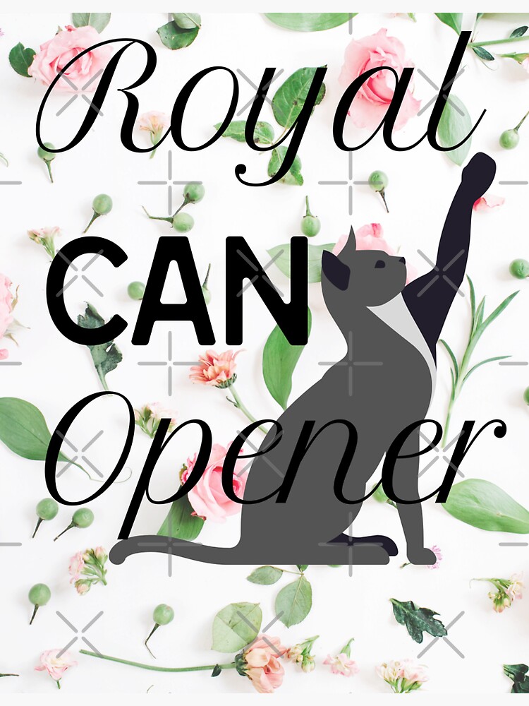 "Royal Can Opener Cat with Flowers" Sticker for Sale by DreamPanda